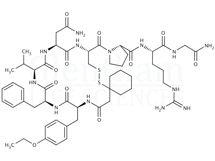 [β-Mercapto-β,β-cyclopentamethylenepropionyl1, O-Et-Tyr2, Val4, Arg8]-Vasopressin Structure