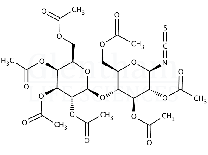 Structure for 2,3,6,2'',3'',4'',6''-Hepta-O-acetyl-b-D-lactosyl isothiocyanate