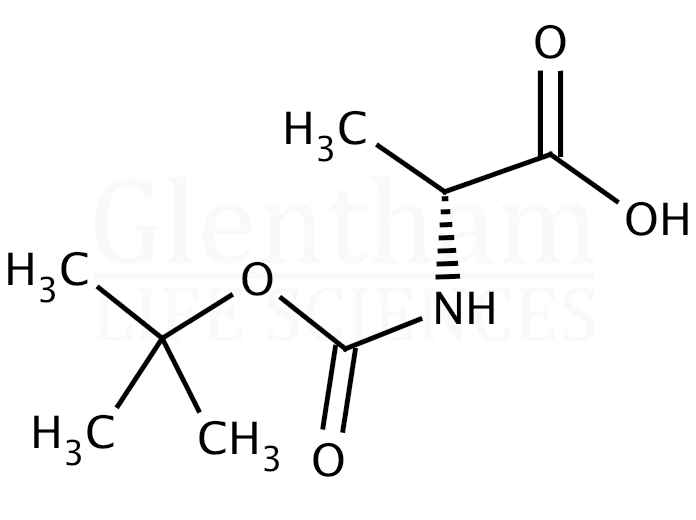 Structure for Boc-D-Ala-OH   (7764-95-6)