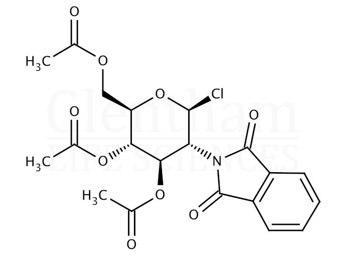 3,4,6-Tri-O-acetyl-2-deoxy-2-phthalimido-b-D-glucopyranosyl chloride Structure