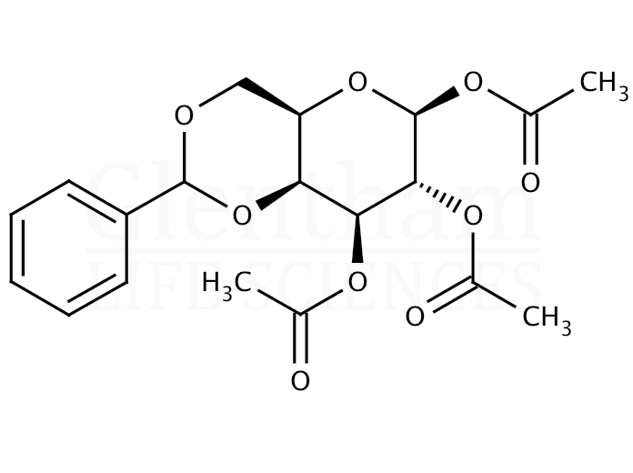 Structure for 1,2,3-Tri-O-acetyl-4,6-O-benzylidene-b-D-galactopyranose