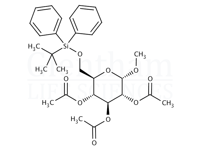 Methyl 2,3,4-tri-O-acetyl-6-O-tert-butyldiphenylsilyl-a-D-glucopyranoside Structure
