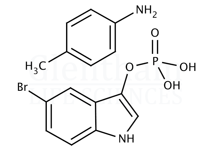5-Bromo-3-indolyl phosphate p-toluidine salt Structure