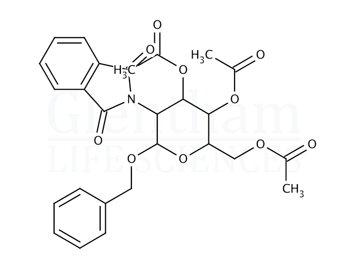 Benzyl 2-deoxy-2-phthalimido-3,4,6-tri-O-acetyl-β-D-glucopyranoside Structure