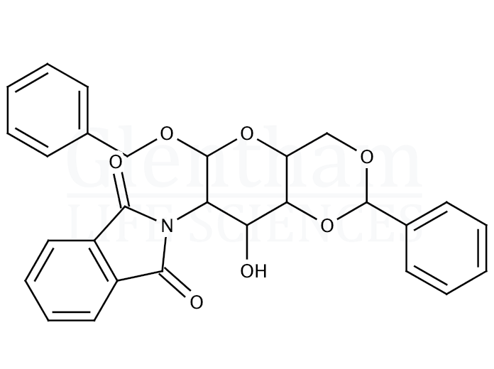 Benzyl 2-deoxy-2-phthalimido-4,6-O-benzylidene-β-D-glucopyranoside Structure