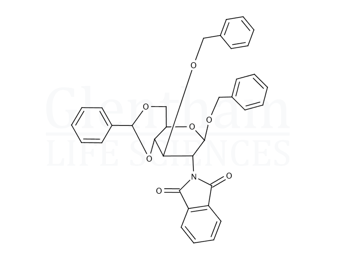 Benzyl 2-deoxy-2-phthalimido-4,6-O-benzylidene-3-O-benzyl-β-D-glucopyranoside Structure