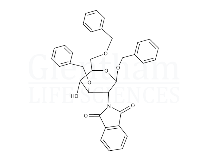 Benzyl 2-deoxy-2-phthalimido-3,6-di-O-benzyl-β-D-glucopyranoside Structure