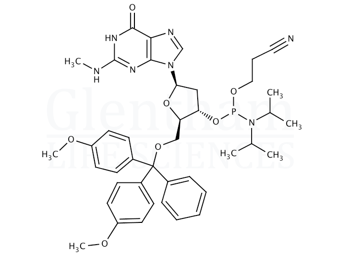 2''-Deoxy-5''-O-DMT-N2-methylguanosine 3''-CE phosphoramidite Structure