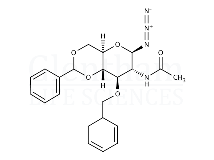 2-Acetamido-3-O-benzyl-4,6-O-benzylidene-2-deoxy-b-D-glucopyranosyl azide Structure