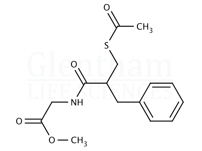 N-[2-[(Acetylthio)methyl]-1-oxo-3-phenylpropyl]glycine methyl ester Structure