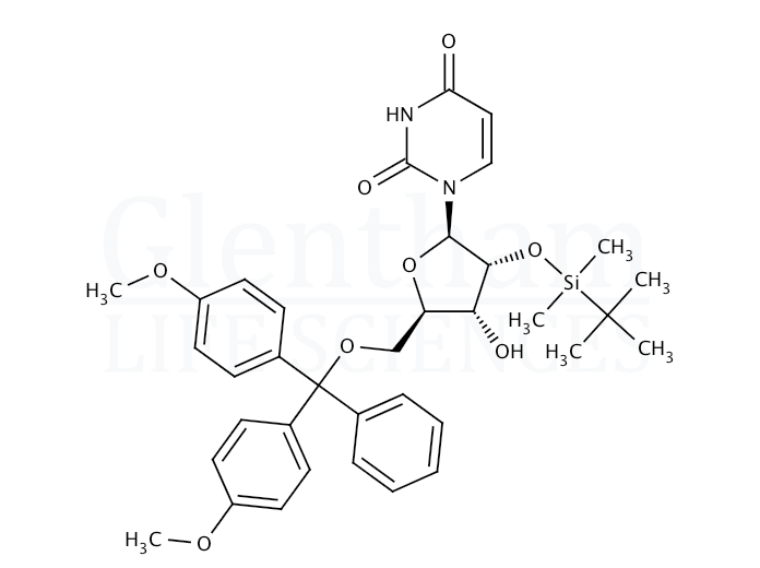 Structure for 2''-O-tert-Butyldimethylsilyl-5''-O-DMT-uridine