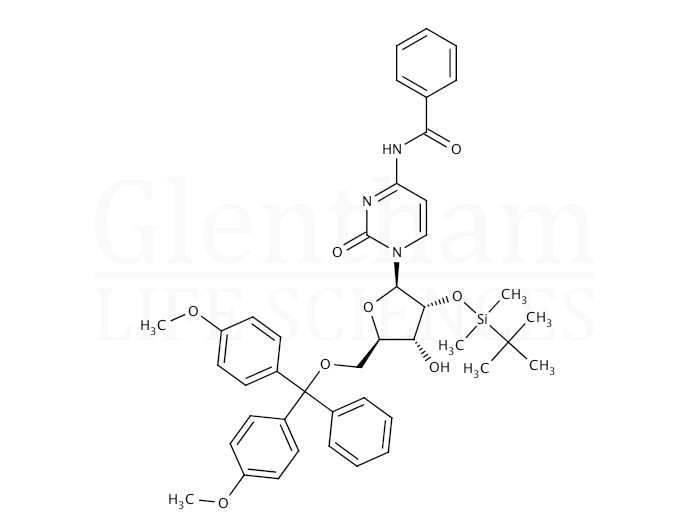 N4-Benzoyl-2''-O-tert-butyldimethylsilyl-5''-O-DMT-cytidine Structure