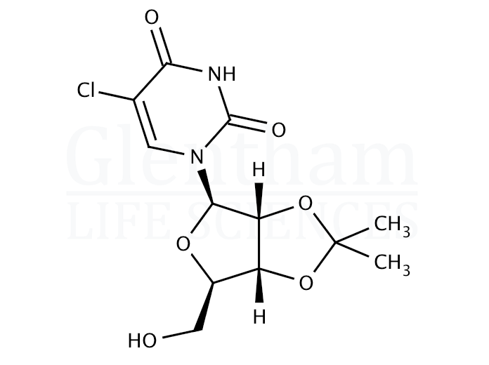 Structure for  5-Chloro-2'',3''-O-isopropylideneuridine  (81356-82-3)
