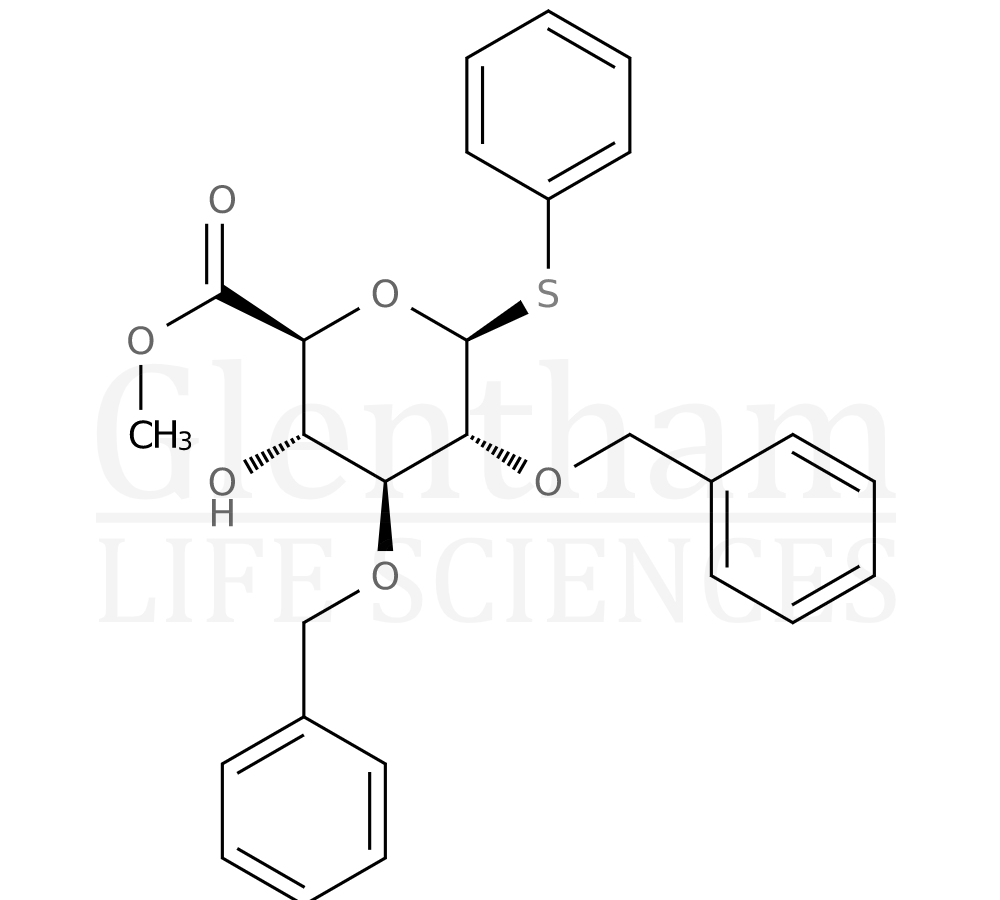 methyl(phenyl 2,3-di-O-benzyl-1-thio-b-D-glucopyranoside)uronate   Structure