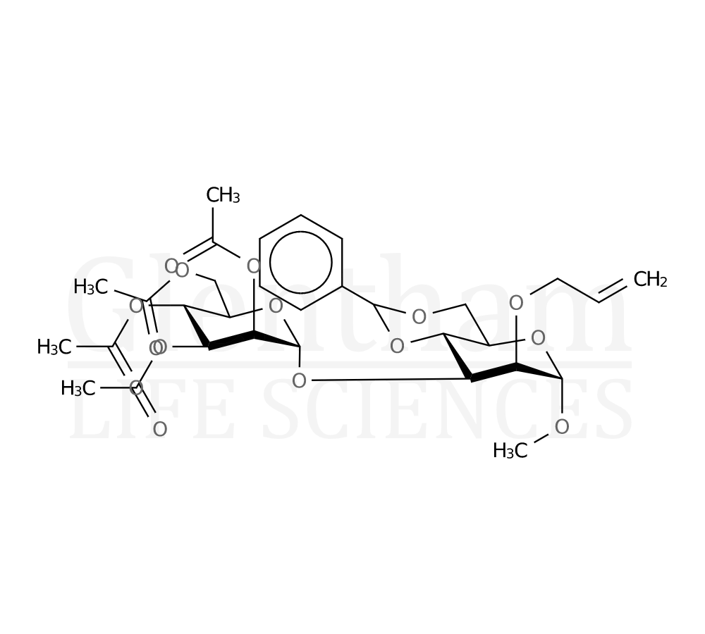Structure for Methyl 2-O-allyl-4,6-O-benzylidene-3-O-(2’,3’,4’,6’-tetra-O-acetyl-a-D-mannopyranosyl)-a-D-mannopyranoside