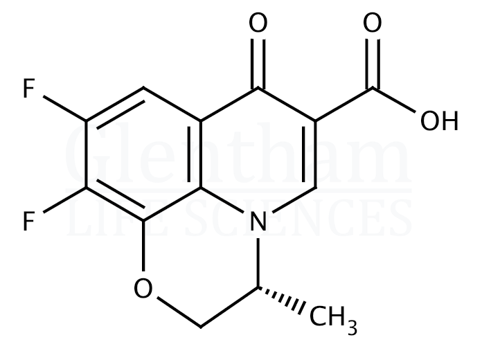 9,10-Difluoro-2,3-dihydro-3-methyl-7-oxo-7H-pyrido[1,2,3-de]-1,4-benzoxazine-6-carboxylic acid  Structure