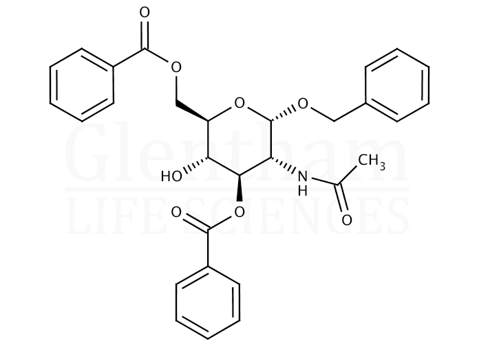 Structure for Benzyl 2-acetamido-3,6-di-O-benzoyl-2-deoxy-α-D-glucopyranoside