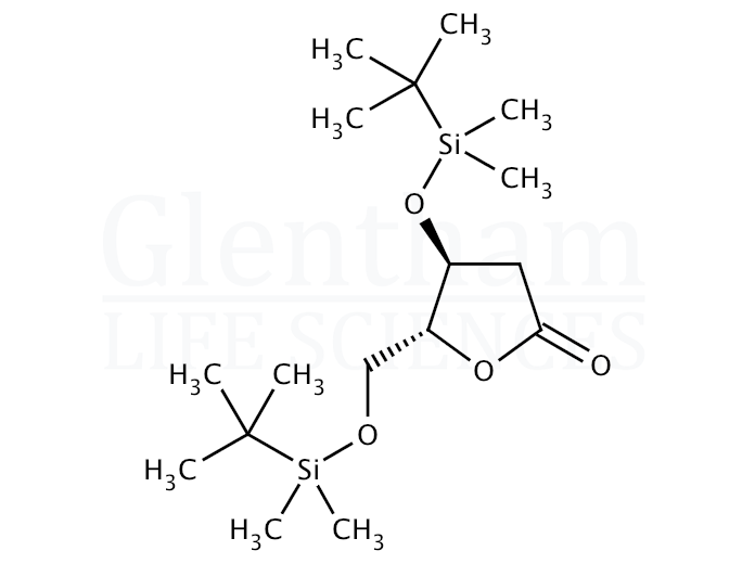 3,5-Di-O-(tert-butyldimethylsilyl)-2-deoxy-D-ribono-1,4-lactone Structure