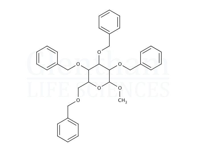 Structure for  Methyl 2,3,4,6-Tetra-O-benzyl-D-mannopyranoside  (83462-67-3)