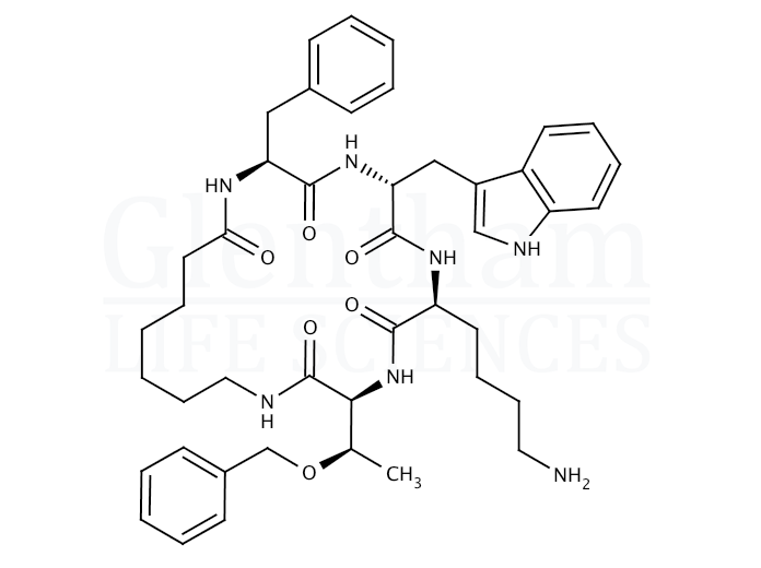 Large structure for  Cyclo(7-aminoheptanoyl-Phe-D-Trp-Lys-Thr[Bzl])  (84211-54-1)
