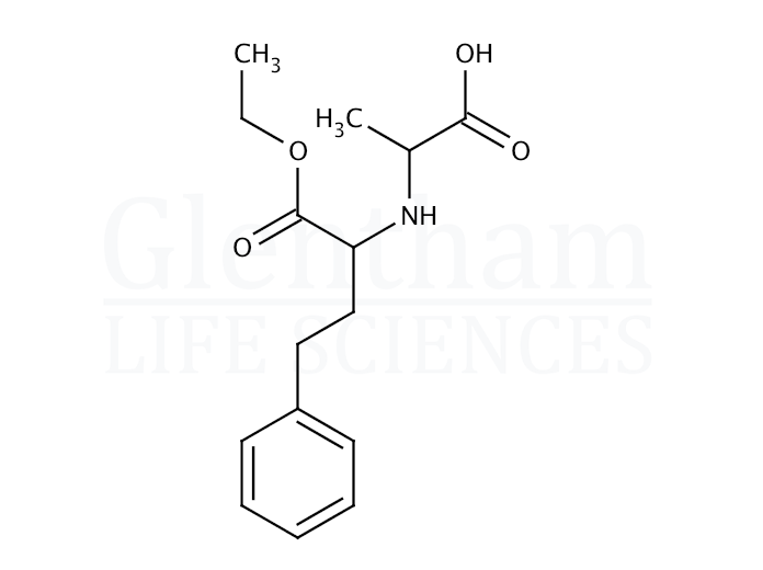 Structure for (-)-N-[1-(R)-Ethoxycarbonxyl-3-phenylpropyl]-L-alanine