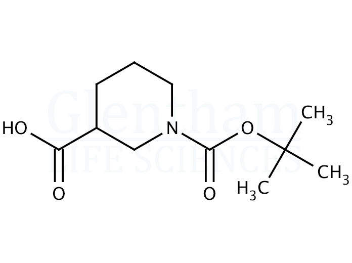 1-(tert-Butoxycarbonyl)-3-piperidinecarboxylic acid  Structure