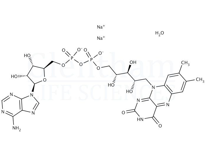 Structure for Flavin adenine dinucleotide disodium salt hydrate