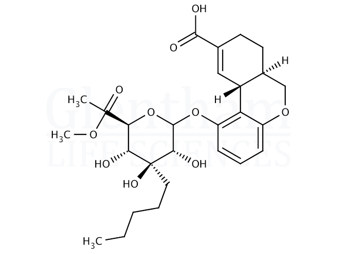 Strcuture for 11-delta-9-Tetrahydro cannabinol-9-carboxylic acid b-D-glucuronide