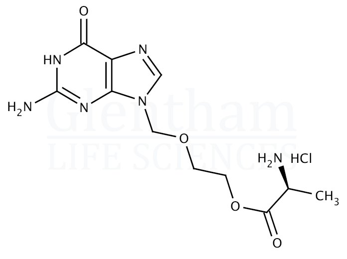 9-[[2-(alpha-L-Alanyloxy)ethoxy]methyl]guanine hydrochloride Structure