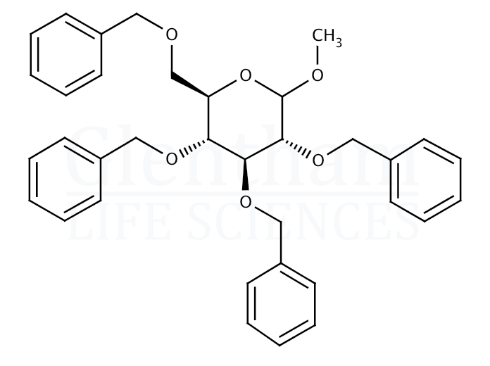 Methyl 2,3,4,6-tetra-O-benzyl-D-glucopyranoside Structure