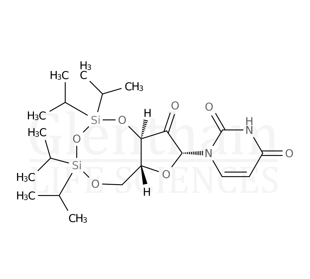 1-((6aR,8R,9aR)-2,2,4,4-Tetraisopropyl-9-oxotetrahydro-6H-furo[3,2-f ][1,3,5,2,4]trioxadisilocin-8-yl)pyrimidine-2,4(1H,3H)-dione Structure