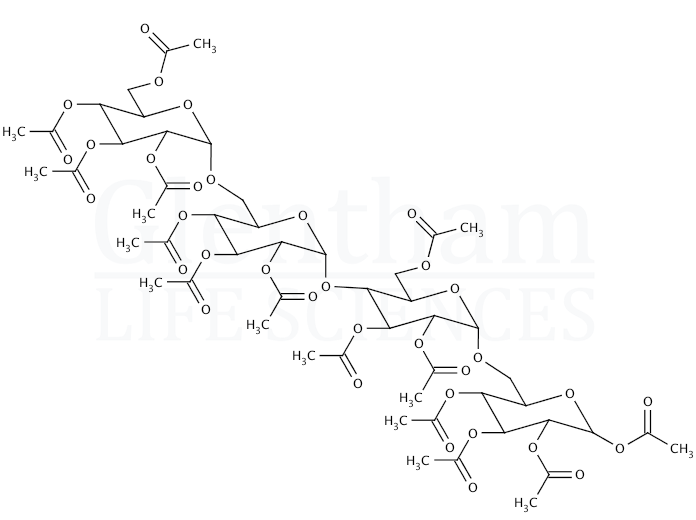 Structure for 6-a-D-Glucopyranosylmaltotriose tetradecaacetate