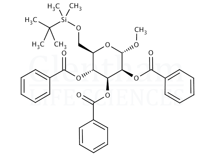Structure for Methyl 2,3,4-tri-O-benzoyl-6-O-tert-butyldimethylsilyl-a-D-mannopyranoside