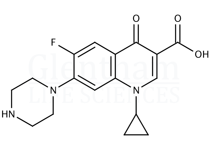 Structure for  Ciprofloxacin, USP grade  (85721-33-1)