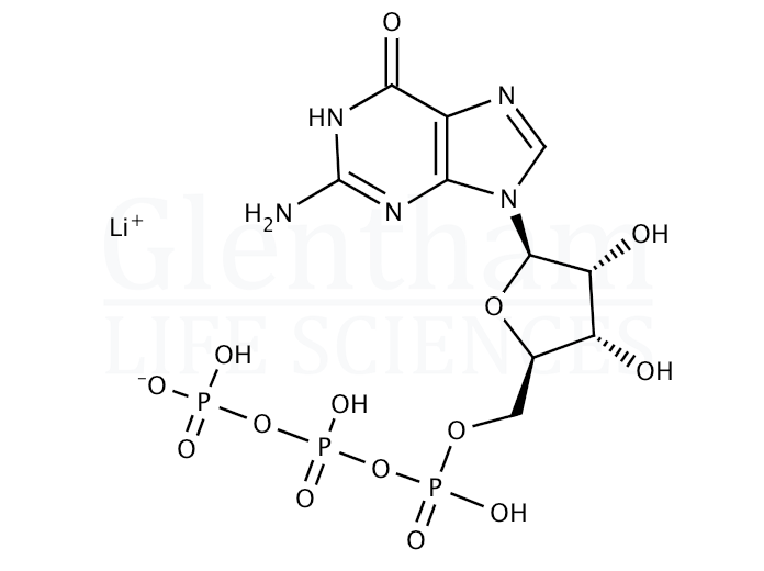 Structure for Guanosine 5′-triphosphate lithium salt 