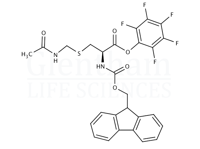 Structure for Fmoc-S-acetamidomethyl-L-cysteine pentafluorophenyl ester (86060-96-0)
