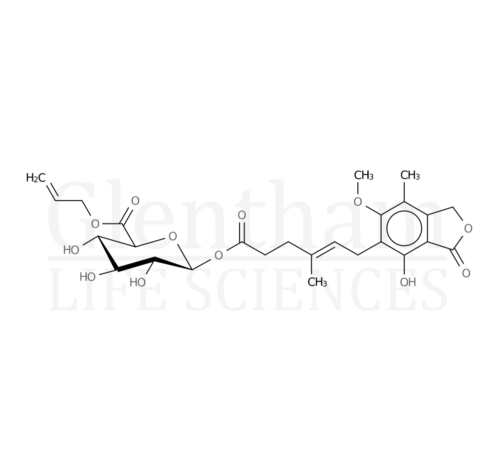 Mycophenolic acid acyl-b-D-glucuronide allyl ester Structure