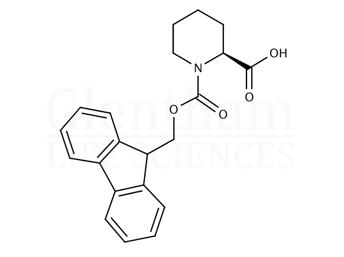 Structure for (S)-N-Fmoc-piperidine-2-carboxylic acid  (86069-86-5)