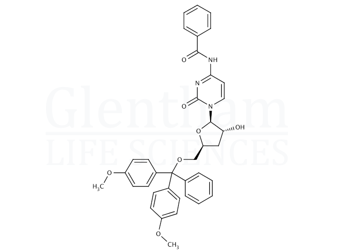 Structure for N4-Benzoyl-3''-deoxy-5''-O-DMT-cytidine