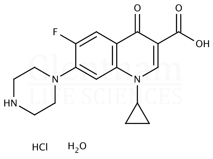 Ciprofloxacin hydrochloride monohydrate Structure