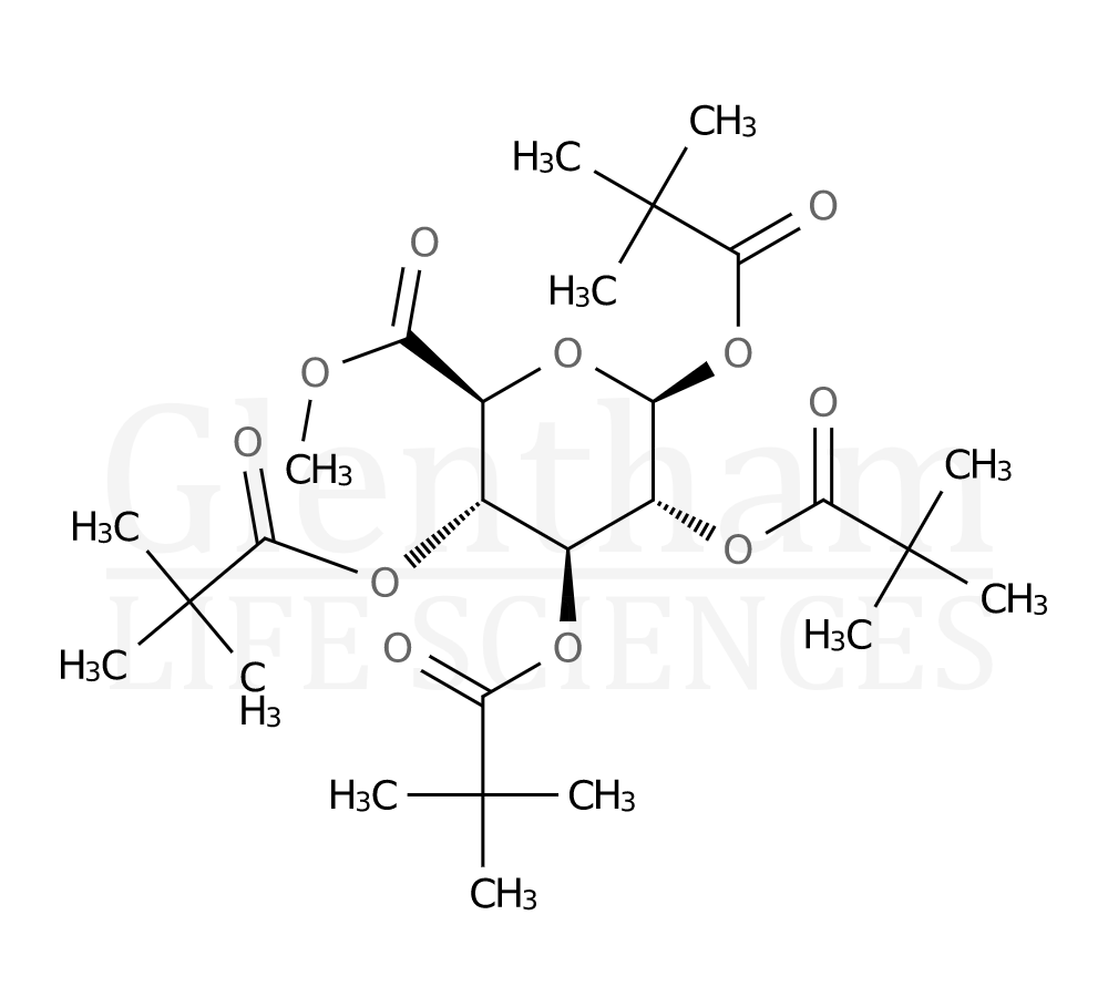 1,2,3,4-Tetra-O-pivaloyl-β-D-glucopyranuronic acid methyl ester Structure
