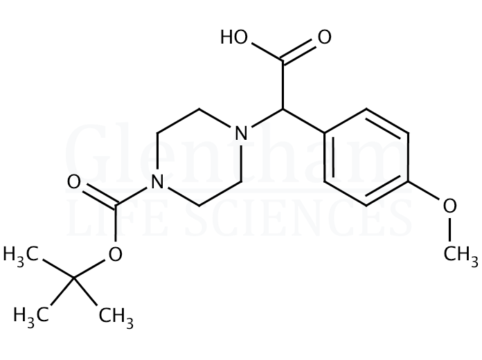 Structure for 2-(4-Boc-piperazino)-2-(4-methoxyphenyl)acetic acid  (868260-17-7)