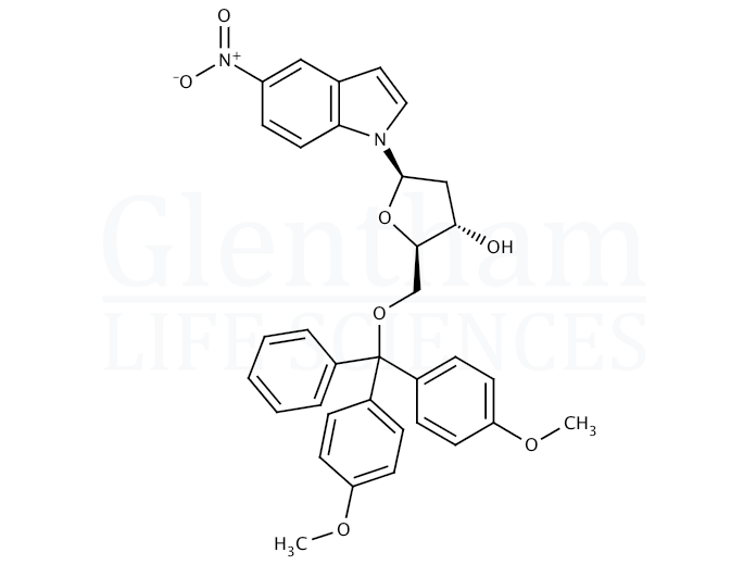 1-(5''-O-DMT-b-D-2-deoxyribofuranosyl)-5-nitroindole Structure