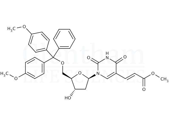 E-5-(2-Carbomethoxyvinyl)-2''-deoxy-5''-O-DMT-uridine Structure