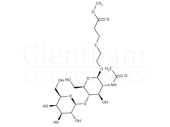 Structure for Carbomethoxyethylthioethyl 2-acetamido-2-deoxy-4-O-(b-D-galactopyranosyl)-b-D-glucopyranoside
