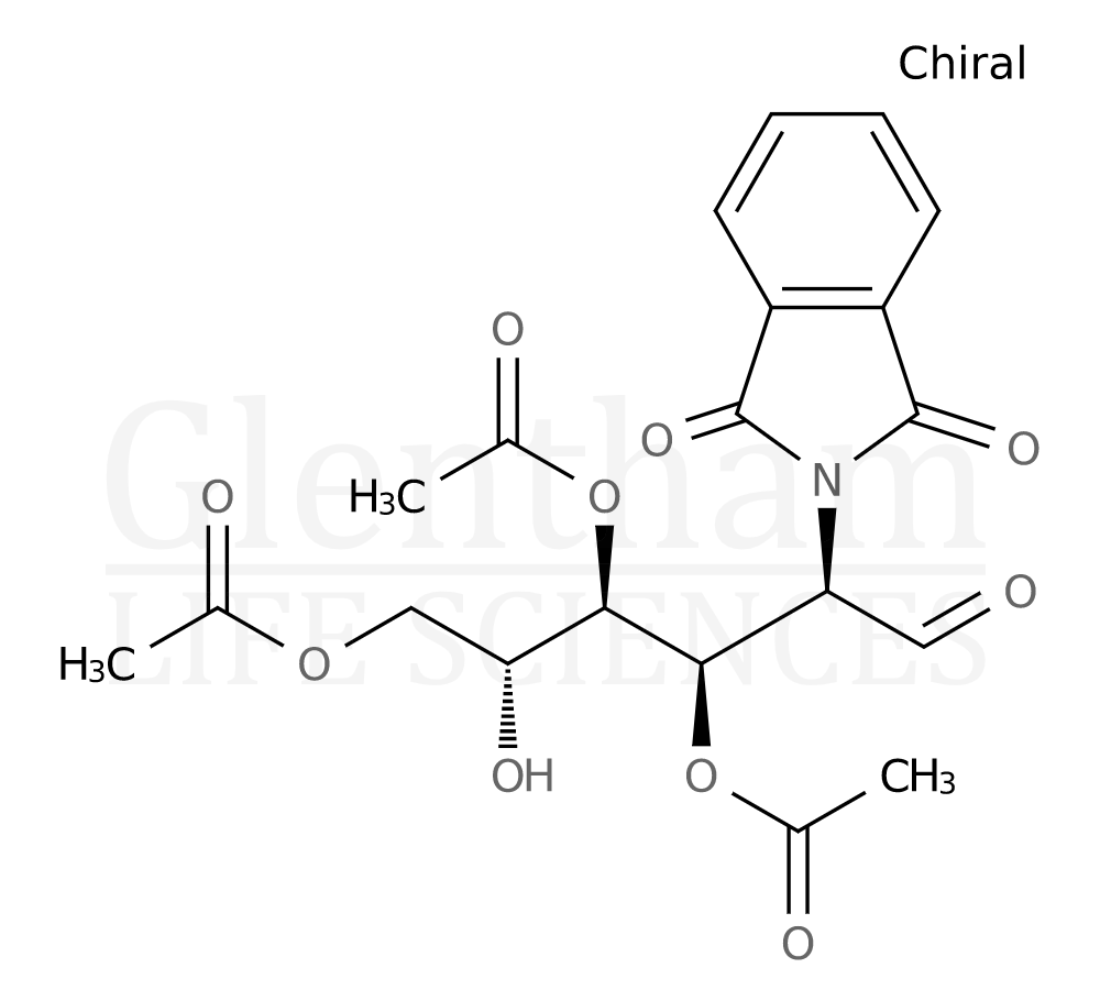 Structure for  3,4,6-Tri-O-acetyl-2-deoxy-2-phthalimido-D-glucopyranose  (87190-66-7)