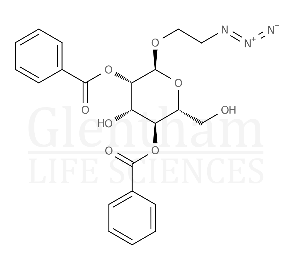Structure for  2-Azidoethyl 2,4-di-O-benzoyl-α-D-mannopyranoside  (872100-81-7)