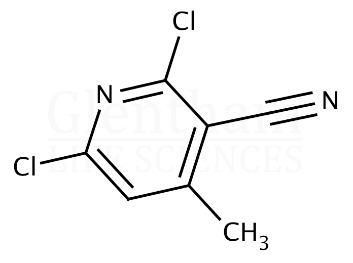 Structure for 2,6-Dichloro-4-methylnicotinonitrile (3-Cyano-2,6-dichloro-4-methylpyridine)