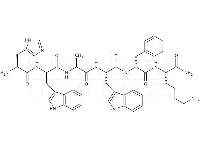 [D-Trp7, Ala8, D-Phe10]-α-Melanocyte Stimulating Hormone Amide Fragment 6-11 Structure