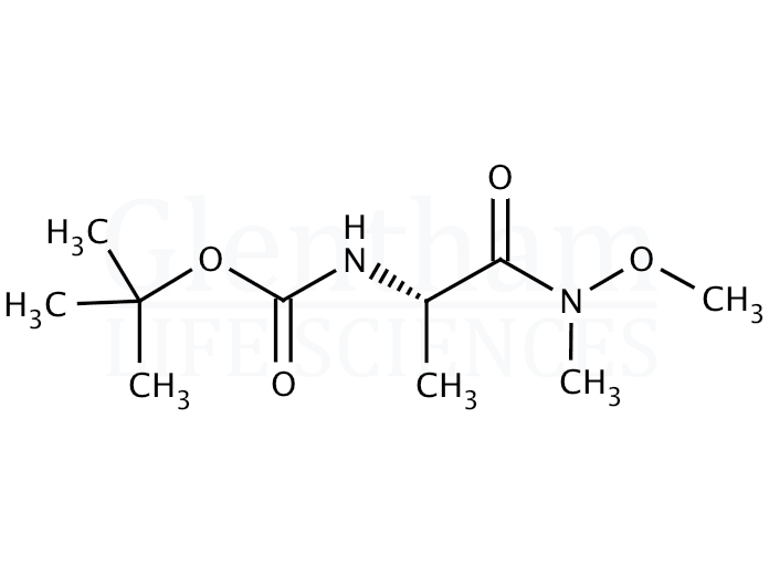 Structure for N-(tert-Butoxycarbonyl)-L-alanine N''-methoxy-N''-methylamide 